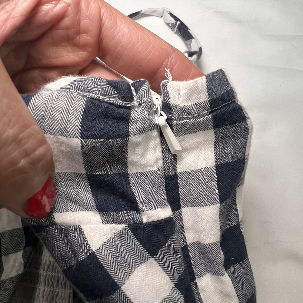 American Eagle Romper Size XXS Blue White Gingham Pockets Summer Cottage Preppy - Picture 13 of 15